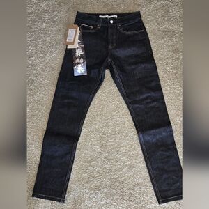 Uncle Fu Maden Amekaji Raw Selvedge Denim Slim Jeans, 28x30